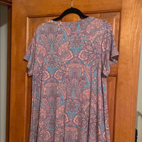 Lucky Brand Pink A-line Midi Dress with Flutter Sleeves size 1X - Picture 10 of 11